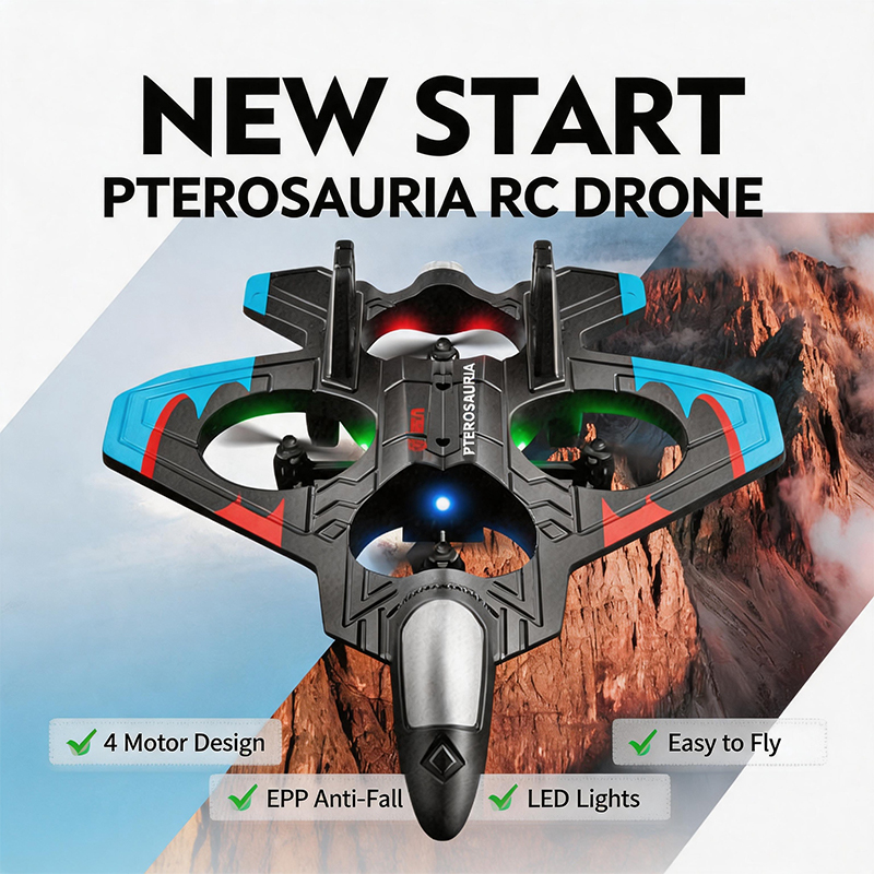 Drone Rc Fighter Jet - 4DRC V32 เครื่องบินโฟมบังคับวิทยุ ควอดคอปเตอร์ 4 มอเตอร์