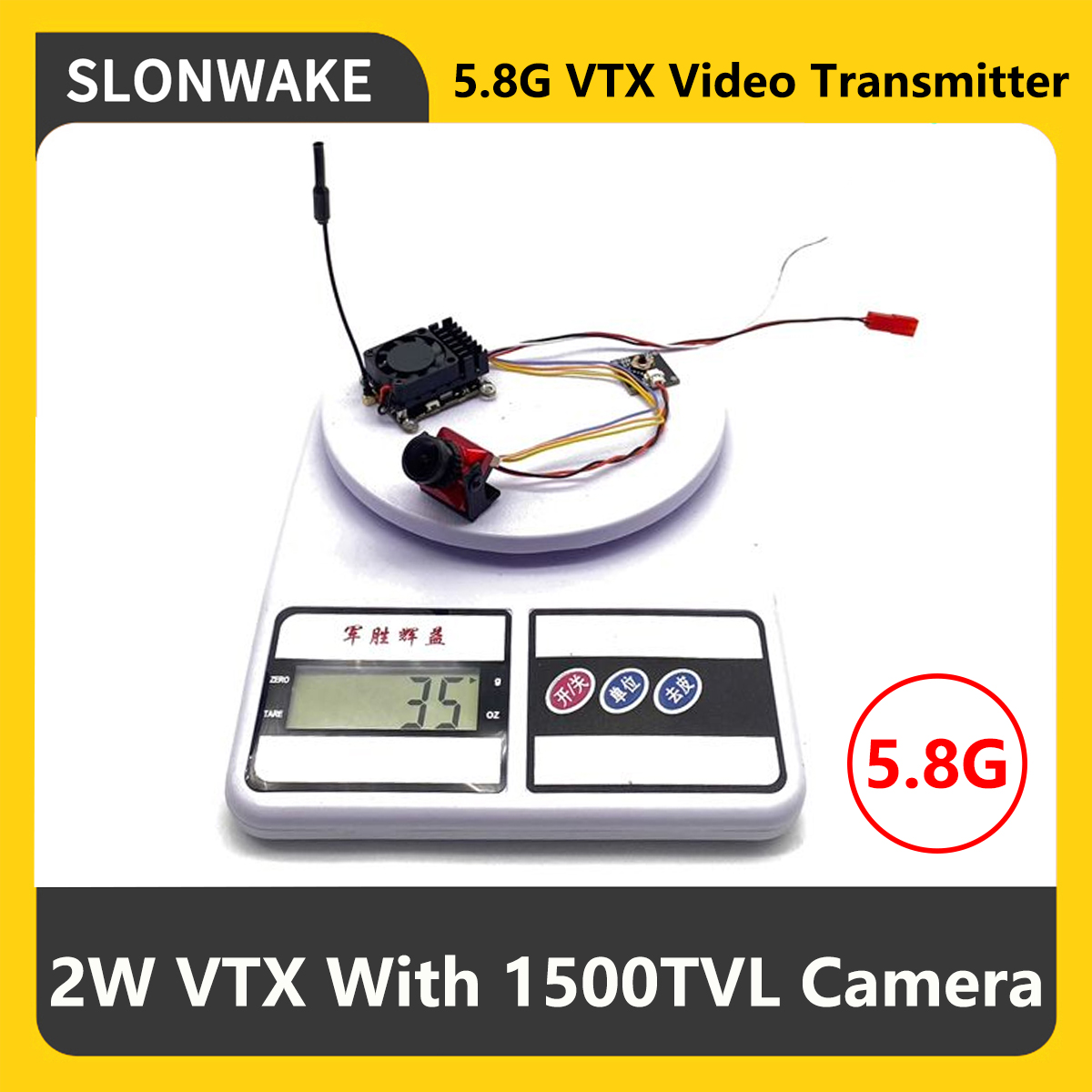 Drone Rc Controller And Receiver - SLONWAKE 5.8G 2000mW FPV VTX ตัวส่งสัญญาณพร้อมไมโครโฟนในตัว