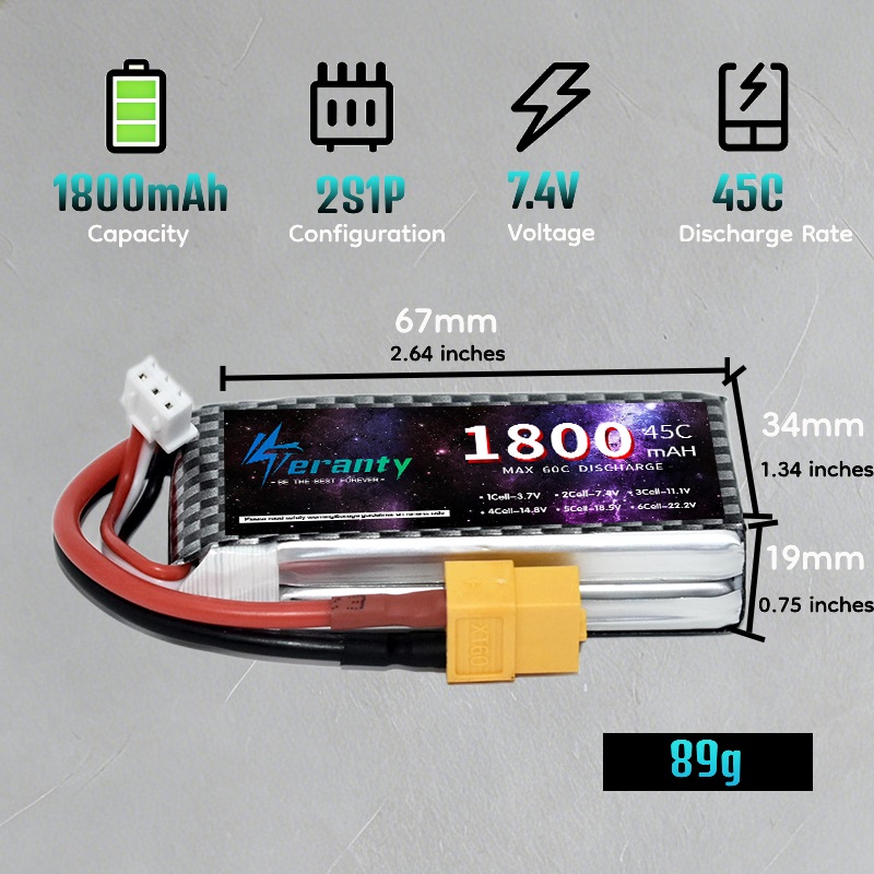 TERANTY 2S 3S 4S 1800mAh แบตเต - Drone Rc Car บทวิจารณ์และราคา