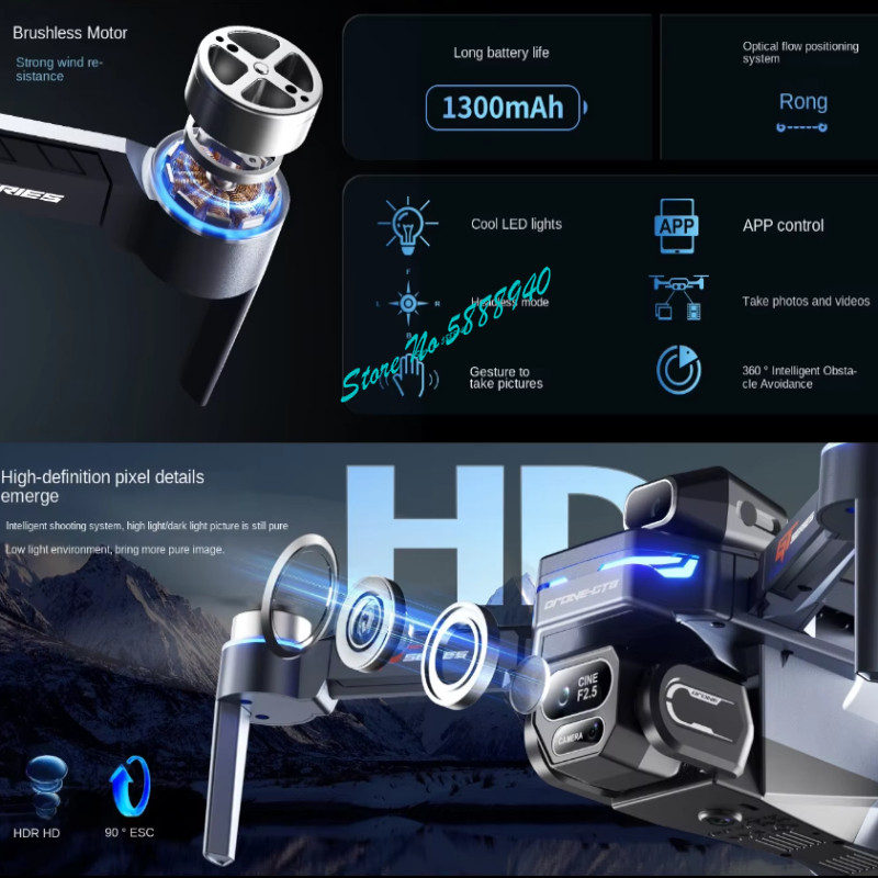 โดรนไร้แปรงถ่าน 8K ESC พร้อมกล - Drone Rc Fpv Manual บทวิจารณ์และราคา